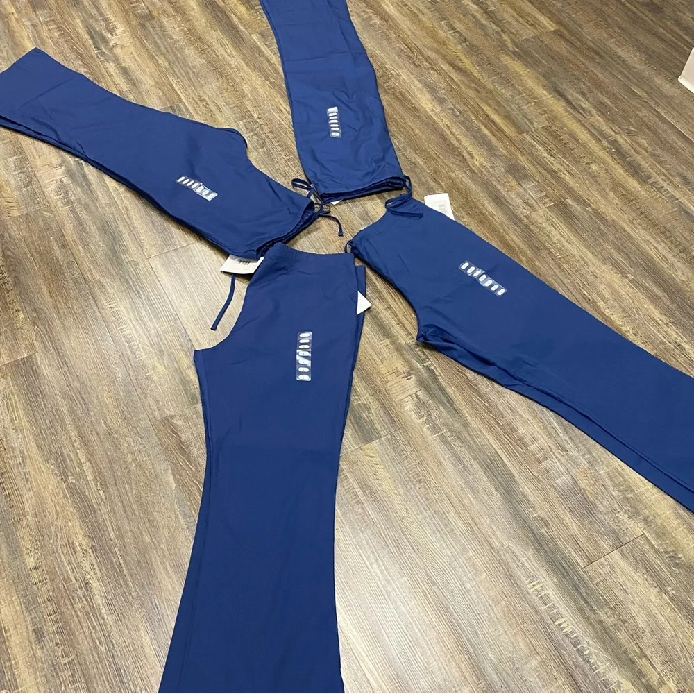 Cherokee Ladies‎ Medical Navy Scrub Bottoms Pants Lot Of 4 Drawstring Waist Sz L